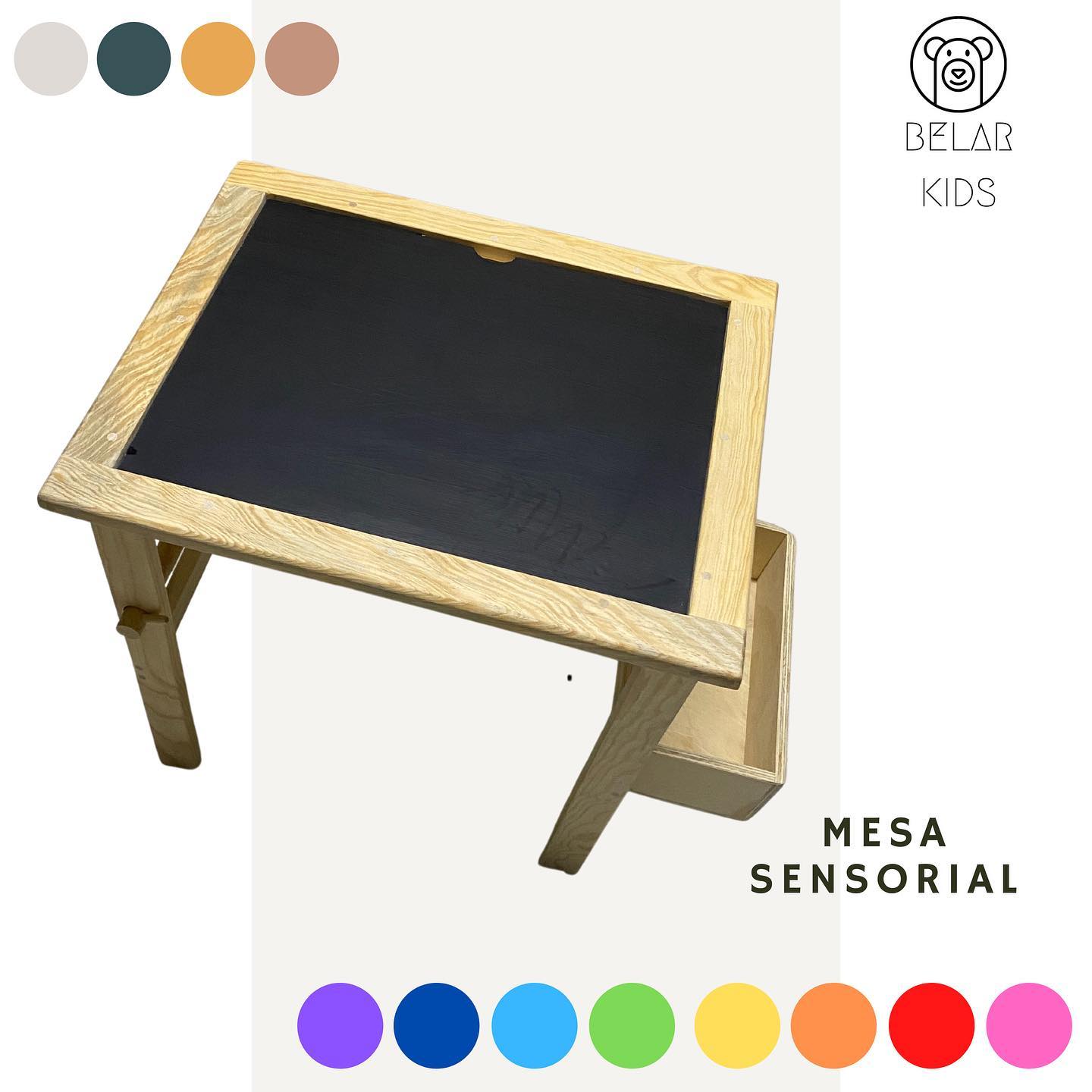 Kimguard Mesa sensorial, mesa sensorial para niños de 1 a 3 años con 2  contenedores de almacenamiento, mesa multifunción de juego y estudio para  niños